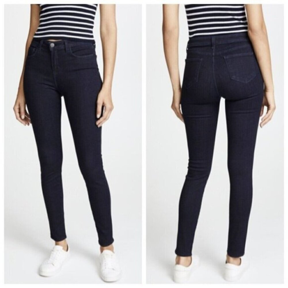 L'Agence Womens Marguerite Skinny Jeans Eclipse Mid Rise Dark Wash Size 25